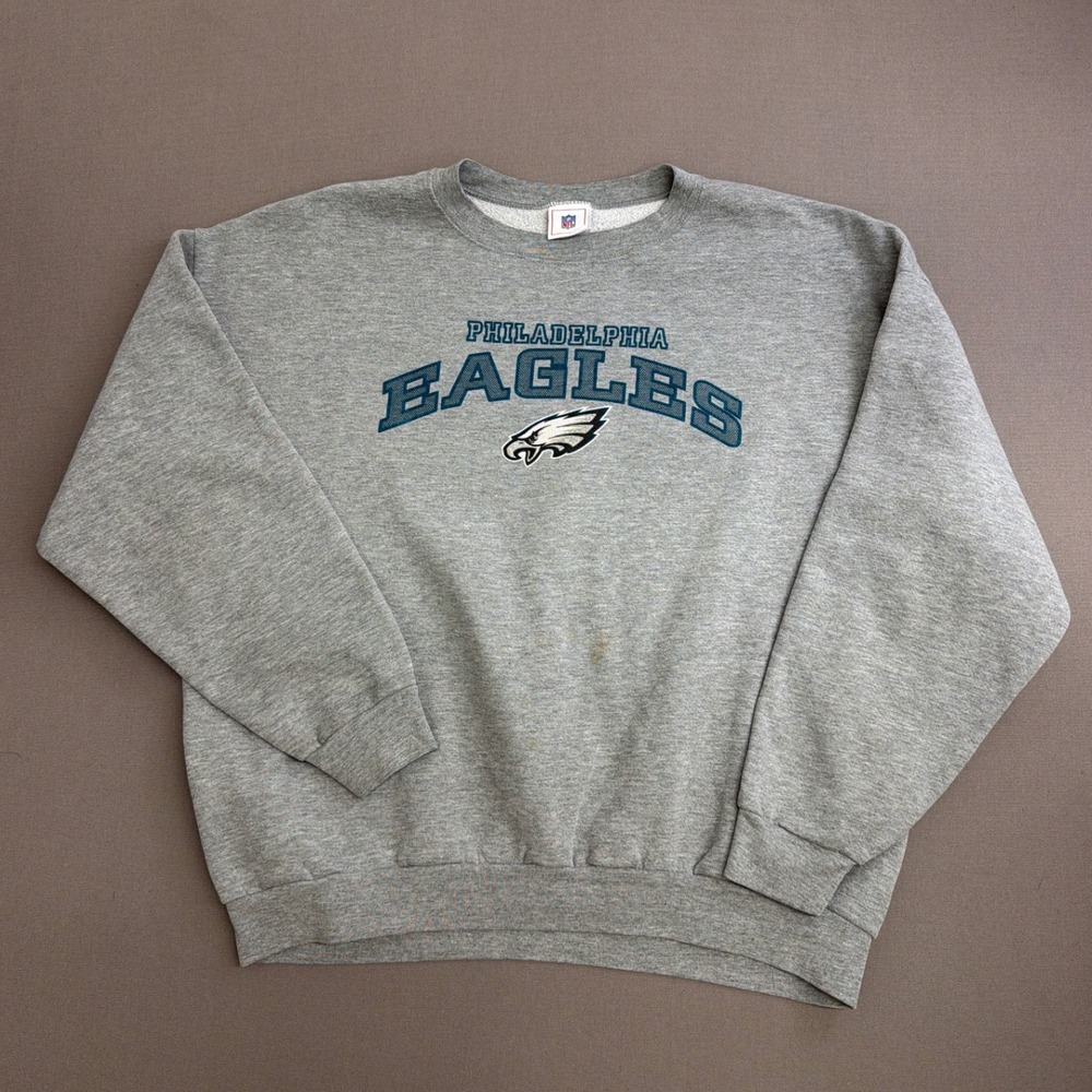 NFL Philadelphia Eagles Crewneck Sweatshirt Mens XL Heather Gray Vintage Style